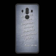 Coque  Huawei MATE 10 PRO PREMIUM Sincérité fatale Bleu Citation Oscar Wilde