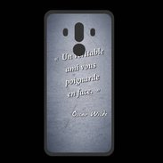 Coque  Huawei MATE 10 PRO PREMIUM Ami poignardée Bleu Citation Oscar Wilde