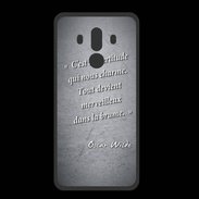 Coque  Huawei MATE 10 PRO PREMIUM Incertitude Noir Citation Oscar Wilde