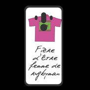 Coque  Huawei MATE 10 PRO PREMIUM Femme de rugbyman Bonus offensif-défensif Blanc