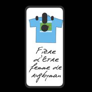 Coque  Huawei MATE 10 PRO PREMIUM Femme de rugbyman Bonus offensif-défensif Blanc 2