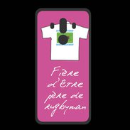 Coque  Huawei MATE 10 PRO PREMIUM Père de rugbyman Bonus offensif-défensif Rose