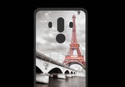 Coque  Huawei MATE 10 PRO PREMIUM Tour Eiffel rouge sur fond en noir et blanc