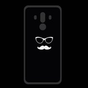 Coque  Huawei MATE 10 PRO PREMIUM moustache noir & blanc