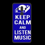 Coque  Huawei MATE 10 PRO PREMIUM Keep Calm Listen music Bleu