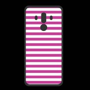 Coque  Huawei MATE 10 PRO PREMIUM rayures blanches et roses