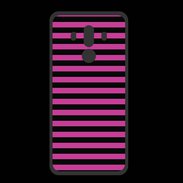 Coque  Huawei MATE 10 PRO PREMIUM rayures noires et roses