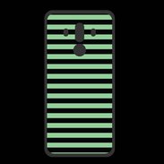 Coque  Huawei MATE 10 PRO PREMIUM rayures vert d'eau et noires