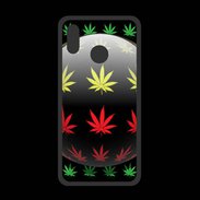 Coque  Huawei P20 Lite PREMIUM Effet cannabis sur fond noir