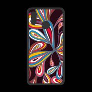 Coque  Huawei P20 Lite PREMIUM Flower power sur fond noir