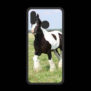 Coque  Huawei P20 Lite PREMIUM Cheval noir et blanc 5