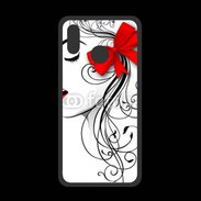 Coque  Huawei P20 Lite PREMIUM Visage glamour noir et rouge