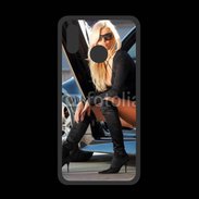 Coque  Huawei P20 Lite PREMIUM Femme blonde sexy voiture noire 5