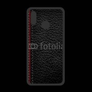 Coque  Huawei P20 Lite PREMIUM Effet cuir noir et rouge