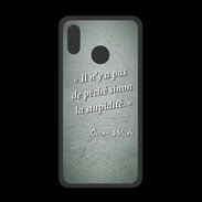Coque  Huawei P20 Lite PREMIUM Pêché stupidité Vert Citation Oscar Wilde
