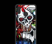 Coque  Huawei P20 Lite PREMIUM Tête de mort Graffiti couleur