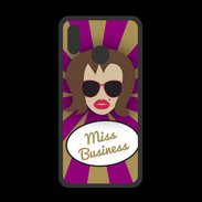 Coque  Huawei P20 Lite PREMIUM Miss business Chatain