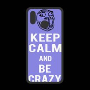 Coque  Huawei P20 Lite PREMIUM Keep calm Be Crazy Bleu