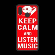 Coque  Huawei P20 Lite PREMIUM Keep Calm Listen music Rouge
