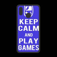 Coque  Huawei P20 Lite PREMIUM Keep Calm Play games Bleu