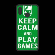 Coque  Huawei P20 Lite PREMIUM Keep Calm Play games Vert