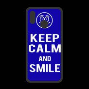 Coque  Huawei P20 Lite PREMIUM Keep Calm Smile Bleu