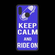 Coque  Huawei P20 Lite PREMIUM Keep Calm Ride on Bleu