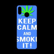 Coque  Huawei P20 Lite PREMIUM Keep Calm Smoke it Bleu