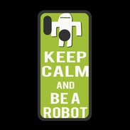 Coque  Huawei P20 Lite PREMIUM Keep Calm Be a Robot Vert pomme