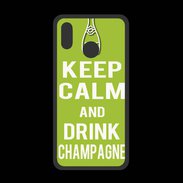 Coque  Huawei P20 Lite PREMIUM Keep Calm Drink champagne Vert pomme