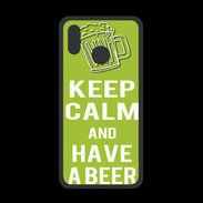 Coque  Huawei P20 Lite PREMIUM Keep Calm Have a beer Vert pomme