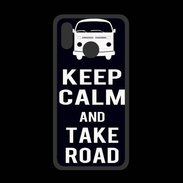 Coque  Huawei P20 Lite PREMIUM Keep Calm Take Road Noir