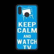 Coque  Huawei P20 Lite PREMIUM Keep Calm Watch TV Cyan