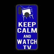 Coque  Huawei P20 Lite PREMIUM Keep Calm Watch TV Bleu