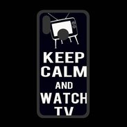 Coque  Huawei P20 Lite PREMIUM Keep Calm Watch TV Noir