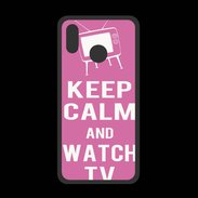 Coque  Huawei P20 Lite PREMIUM Keep Calm Watch TV Rose