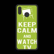 Coque  Huawei P20 Lite PREMIUM Keep Calm Watch TV Vert pomme