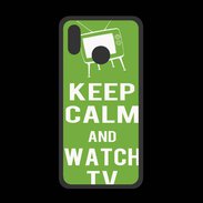 Coque  Huawei P20 Lite PREMIUM Keep Calm Watch TV Vert
