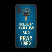 Coque  Huawei P20 Lite PREMIUM Keep Calm and Pray Christian Bleu