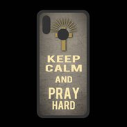 Coque  Huawei P20 Lite PREMIUM Keep Calm and Pray Christian Gris