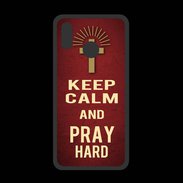 Coque  Huawei P20 Lite PREMIUM Keep Calm and Pray Christian Rouge