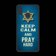 Coque  Huawei P20 Lite PREMIUM Keep Calm and Pray jewish BLeu