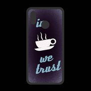 Coque  Huawei P20 Lite PREMIUM In Coffee We trust Bleu ZG