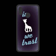 Coque  Huawei P20 Lite PREMIUM In Girafe We trust Bleu ZG