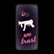 Coque  Huawei P20 Lite PREMIUM In Uzi We trust Rouge ZG