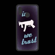 Coque  Huawei P20 Lite PREMIUM In Uzi We trust Bleu ZG