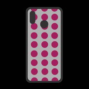 Coque  Huawei P20 Lite PREMIUM pois gris & framboise