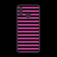 Coque  Huawei P20 Lite PREMIUM rayures noires et roses