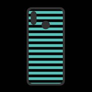 Coque  Huawei P20 Lite PREMIUM rayures noires et bleues
