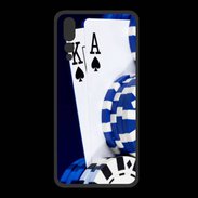 Coque  Huawei P20 Pro PREMIUM Poker bleu et noir
